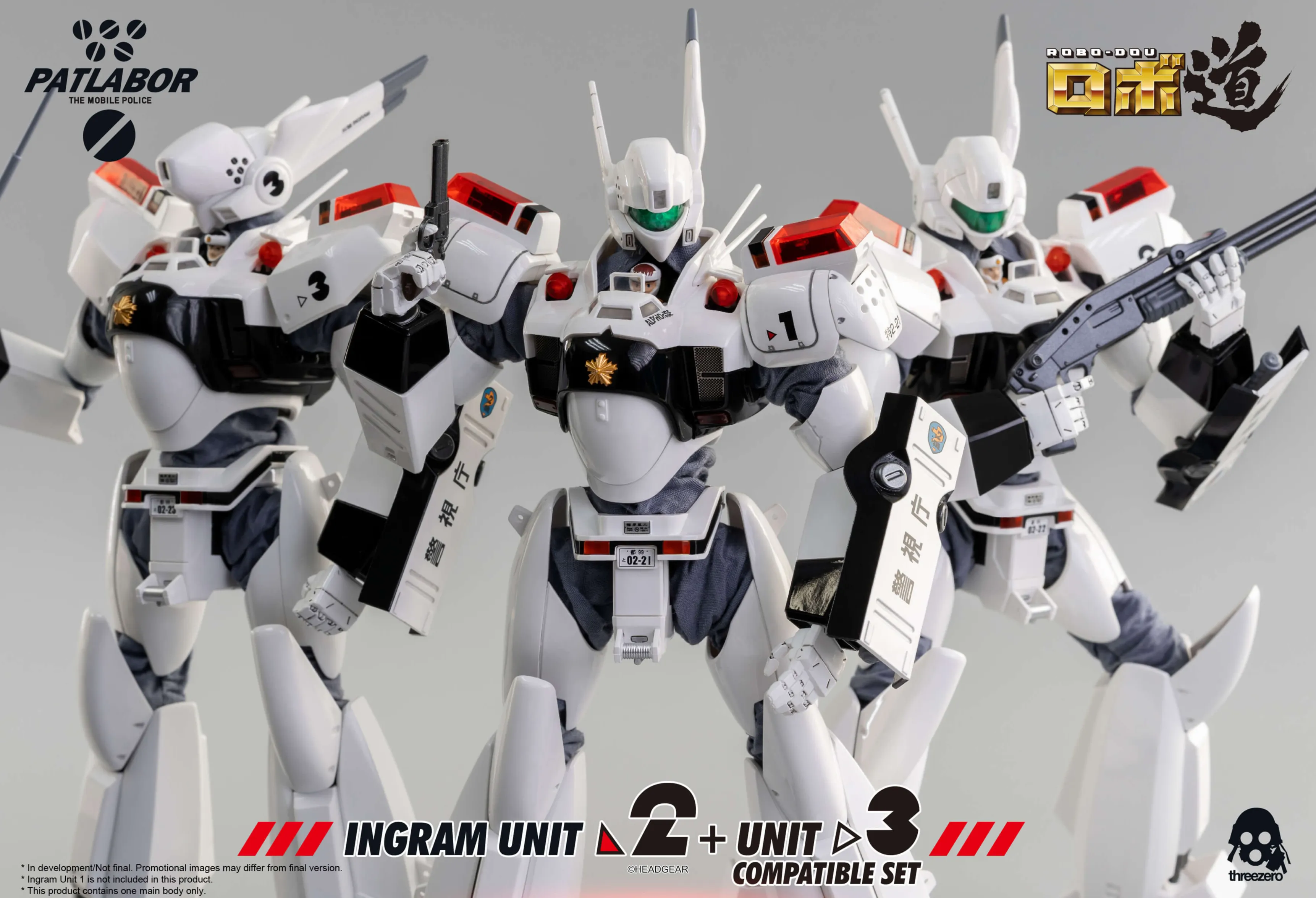 Ingram Unit 2 and Unit 3 Compatible Set ROBO-DOU Collectible Figure | Mobile Police Patlabor | threezero