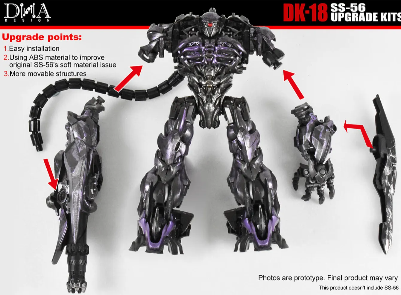 DK-18 Upgrade Kit for Transformers Studio Series 56 Shockwave | Dna Design | Upgrade Kit