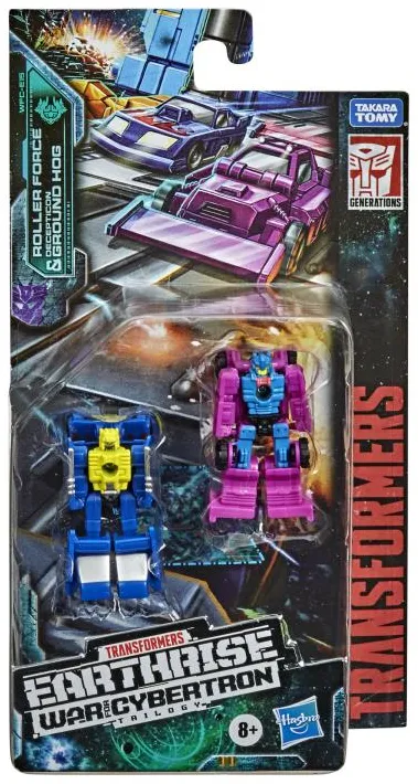 WFC-E15 Race Track Patrol 2-Pack Roller Force and Decepticon Ground Hog Micromaster Scale | Transformers Generations War for Cybertron Earthrise Chapter