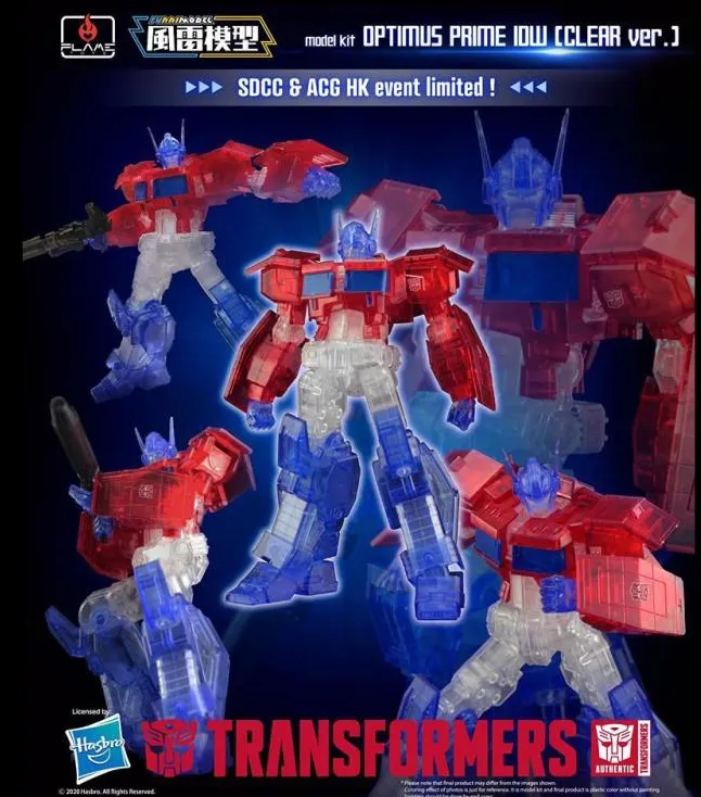 Transformers Furai Optimus Prime IDW Clear Version SDCC 2020 Exclusive Model Kit