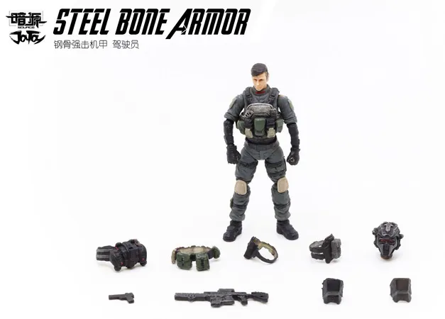 Steelbone Armor Classic Gray Firepower with Pilot | Joy Toy
