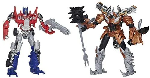 Voyager Class Optimus Prime Evasion Mode and Grimlock Set of 2 | Transformers 4 Age of Extinction AOE Platinum Edition