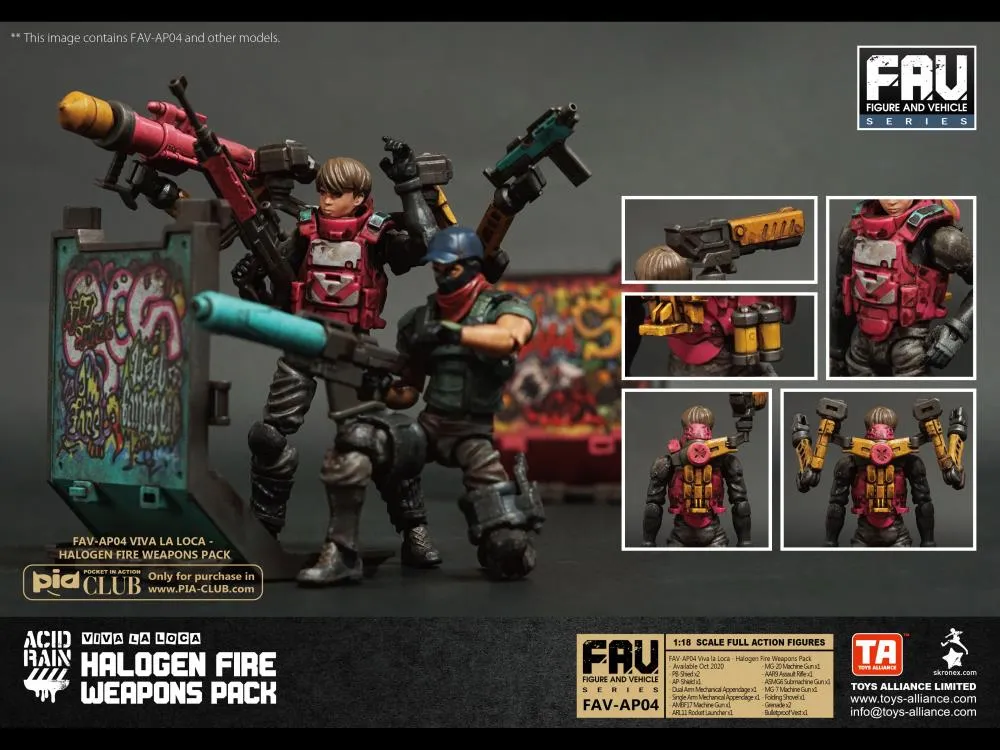 FAV-AP04 Halogen Fire Weapons Pack Viva La Loca 1:18 Scale | Acid Rain FAV