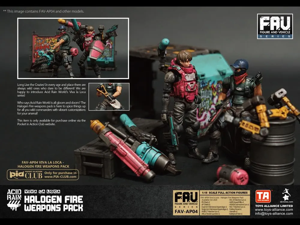 FAV-AP04 Halogen Fire Weapons Pack Viva La Loca 1:18 Scale | Acid Rain FAV