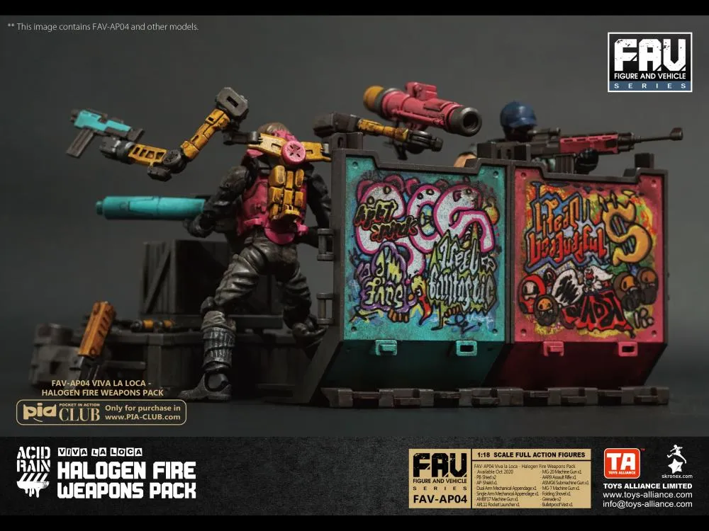 FAV-AP04 Halogen Fire Weapons Pack Viva La Loca 1:18 Scale | Acid Rain FAV