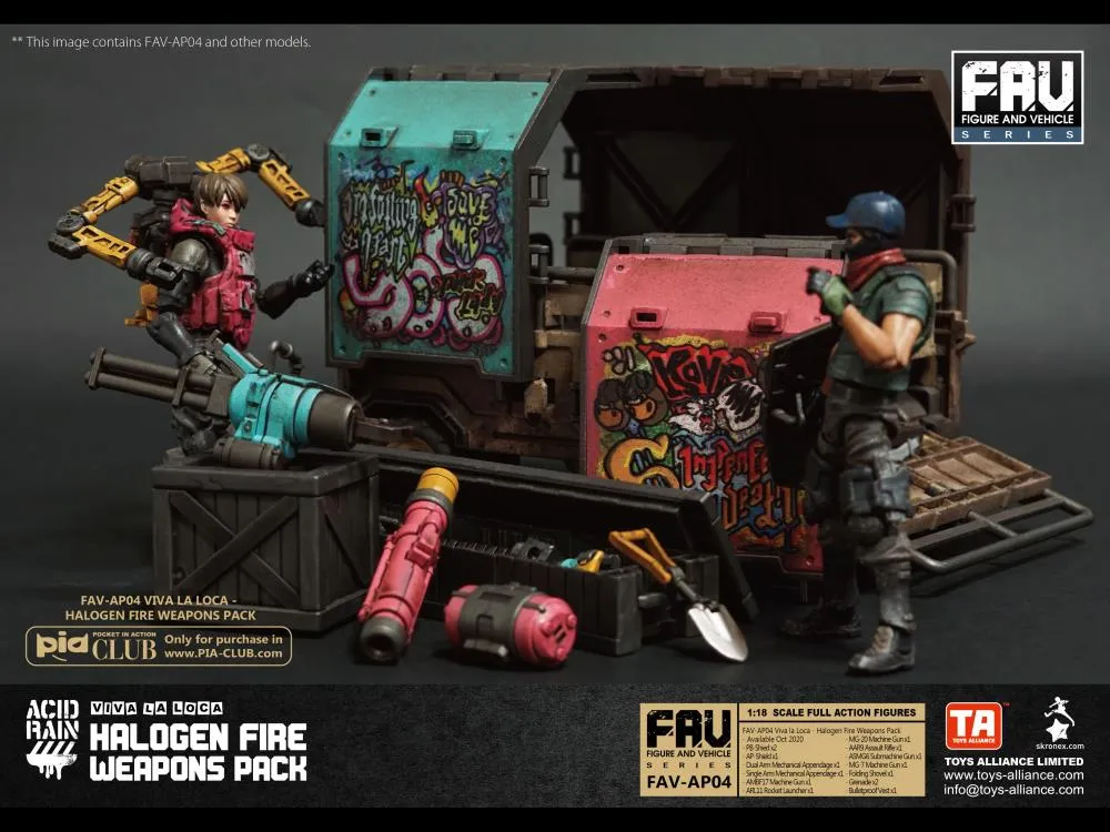 FAV-AP04 Halogen Fire Weapons Pack Viva La Loca 1:18 Scale | Acid Rain FAV