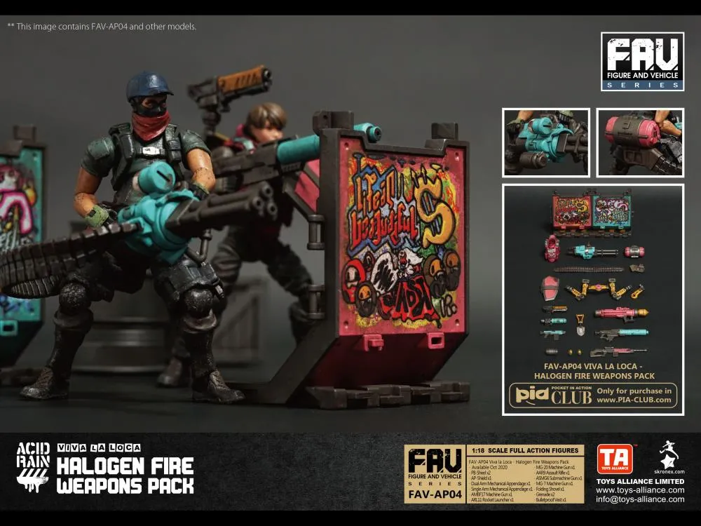FAV-AP04 Halogen Fire Weapons Pack Viva La Loca 1:18 Scale | Acid Rain FAV
