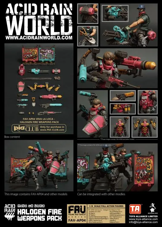 FAV-AP04 Halogen Fire Weapons Pack Viva La Loca 1:18 Scale | Acid Rain FAV