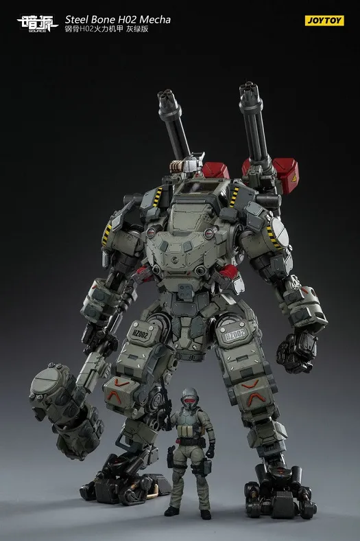 Steelbone JT1064 Firepower Mecha H02 Grey-Green with Pilot | Joy Toy Dark Source