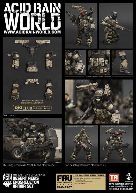 FAV-AP07 Desert AEGIS Exoskeleton Armor Set 1:18 Scale | Acid Rain FAV