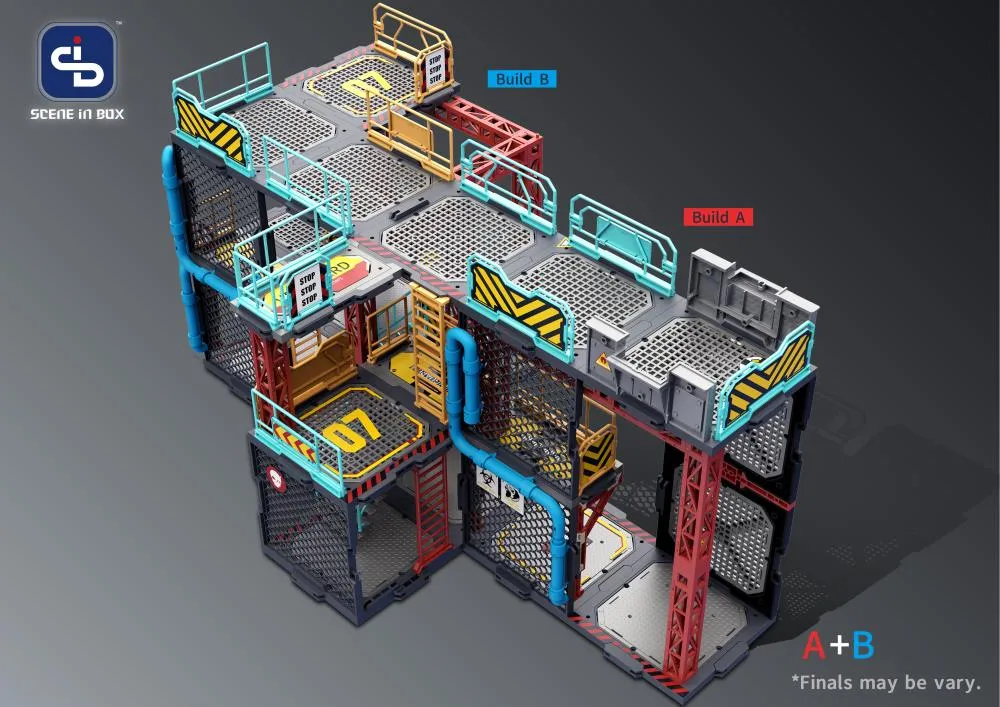 SIB-07 Industrial Depot Diorama Building Set | Scene in Box | Fresh Retro