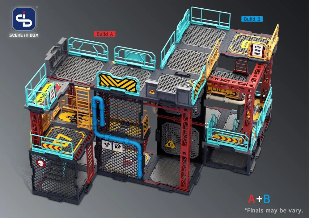 SIB-07 Industrial Depot Diorama Building Set | Scene in Box | Fresh Retro