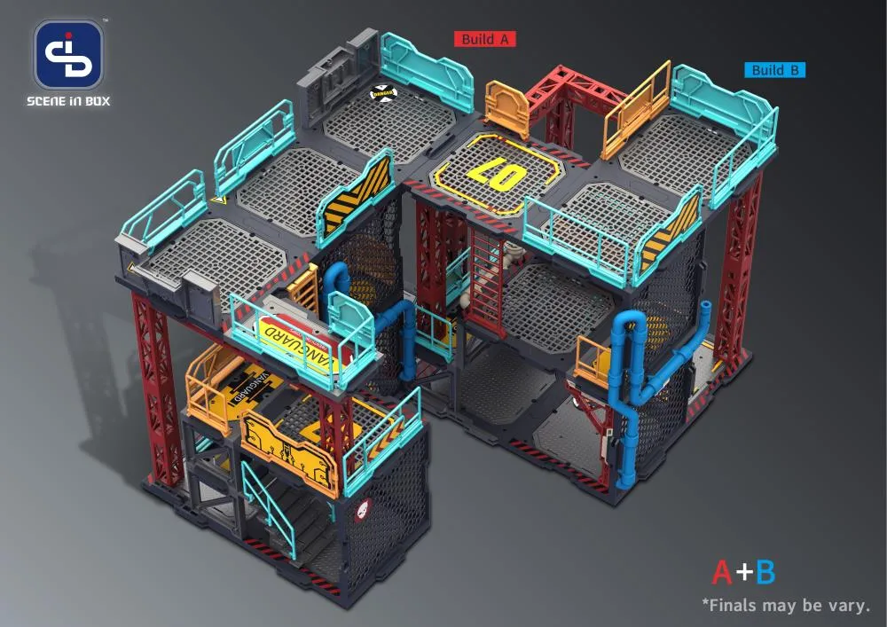 SIB-07 Industrial Depot Diorama Building Set | Scene in Box | Fresh Retro