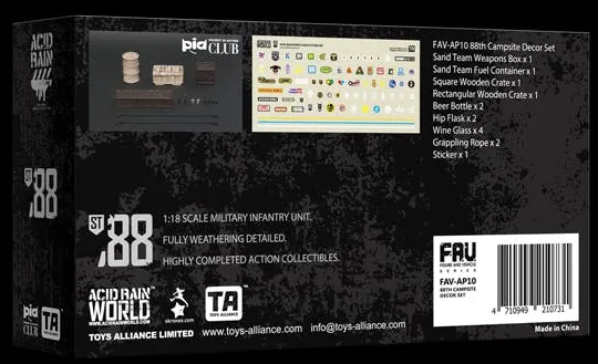 FAV-AP10 88th Campsite Decor Set 1:18 Scale | Acid Rain FAV