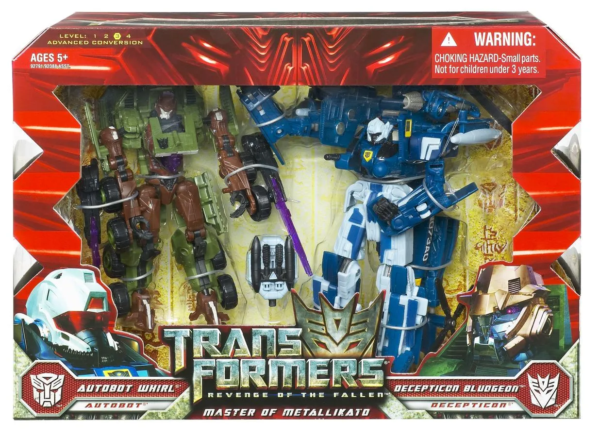 Autobot Whirl Vs Decepticon Bludgeon Masters of Metallikato Set | Transformers 2 ROTF Revenge of the Fallen