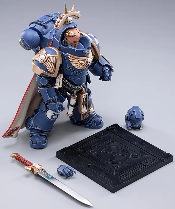 Ultramarines Primaris Captain Gravis Armour Voltain 1/18 Scale | Warhammer 40K | Joy Toy 