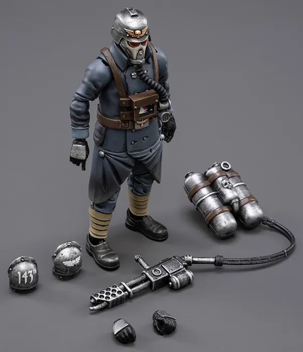 Death Korps of Krieg Veteran Squad Guardsman with Flamer 1/18 Scale | Warhammer 40K | Joy Toy