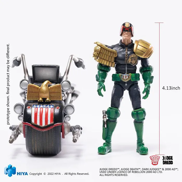 Judge Dredd & Lawmaster Mark II PX Previews Exclusive 1:18 Scale | 2000 A.D. Judge Dredd | Hiya Toys