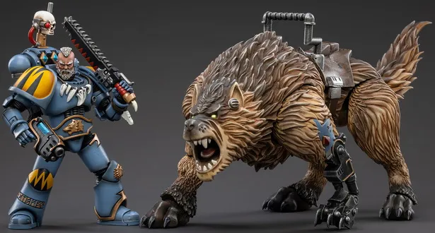 Space Wolves Thunderwolf Cavalry Bjane 1/18 Scale | Warhammer 40K | Joy Toy