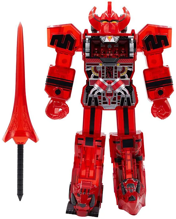 Megazord Clear Red Version Super Cyborg | Mighty Morphin Power Rangers | Super7