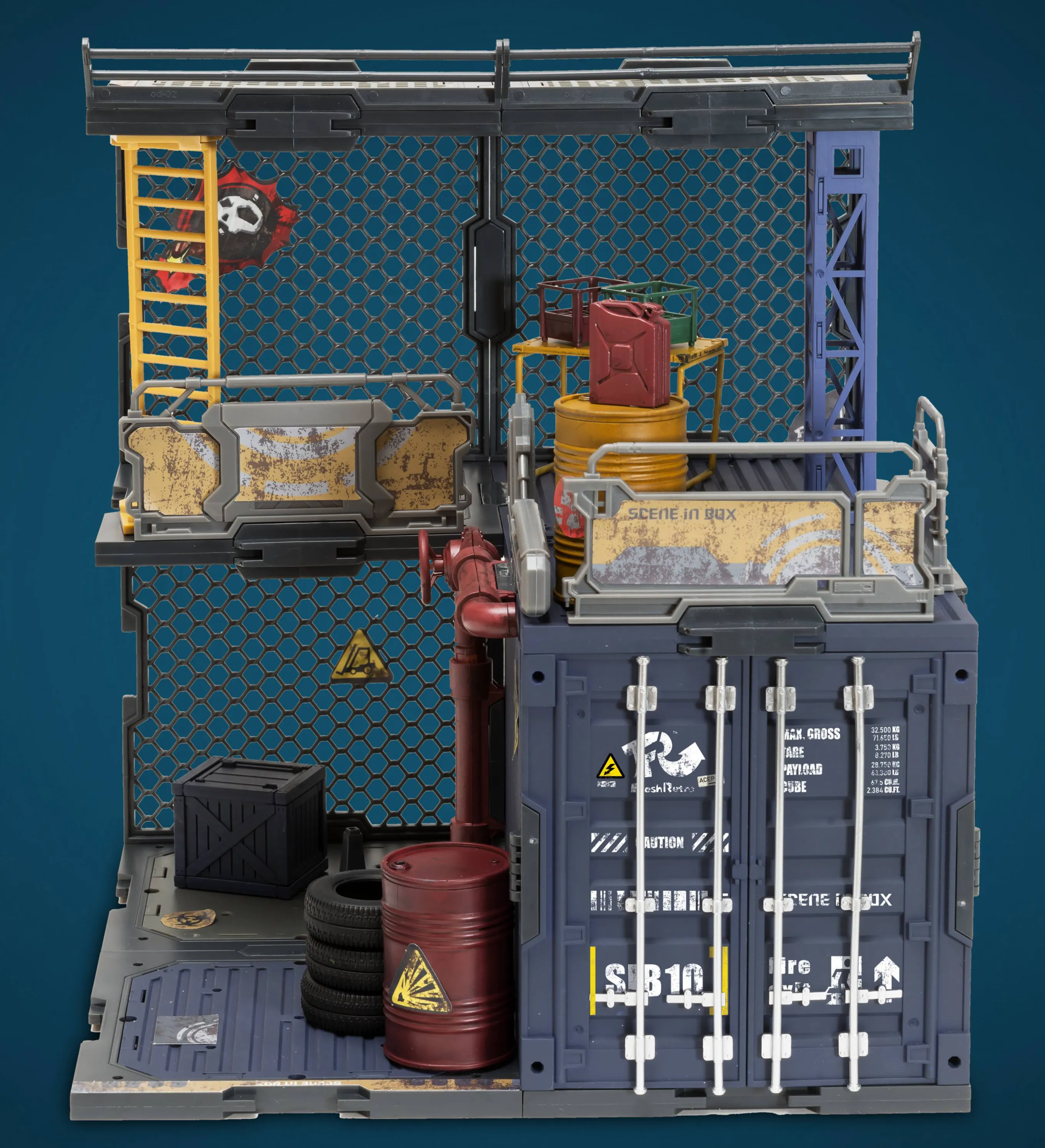 SIB-10 Container Warehouse Diorama Building Set | Scene in Box | Fresh Retro