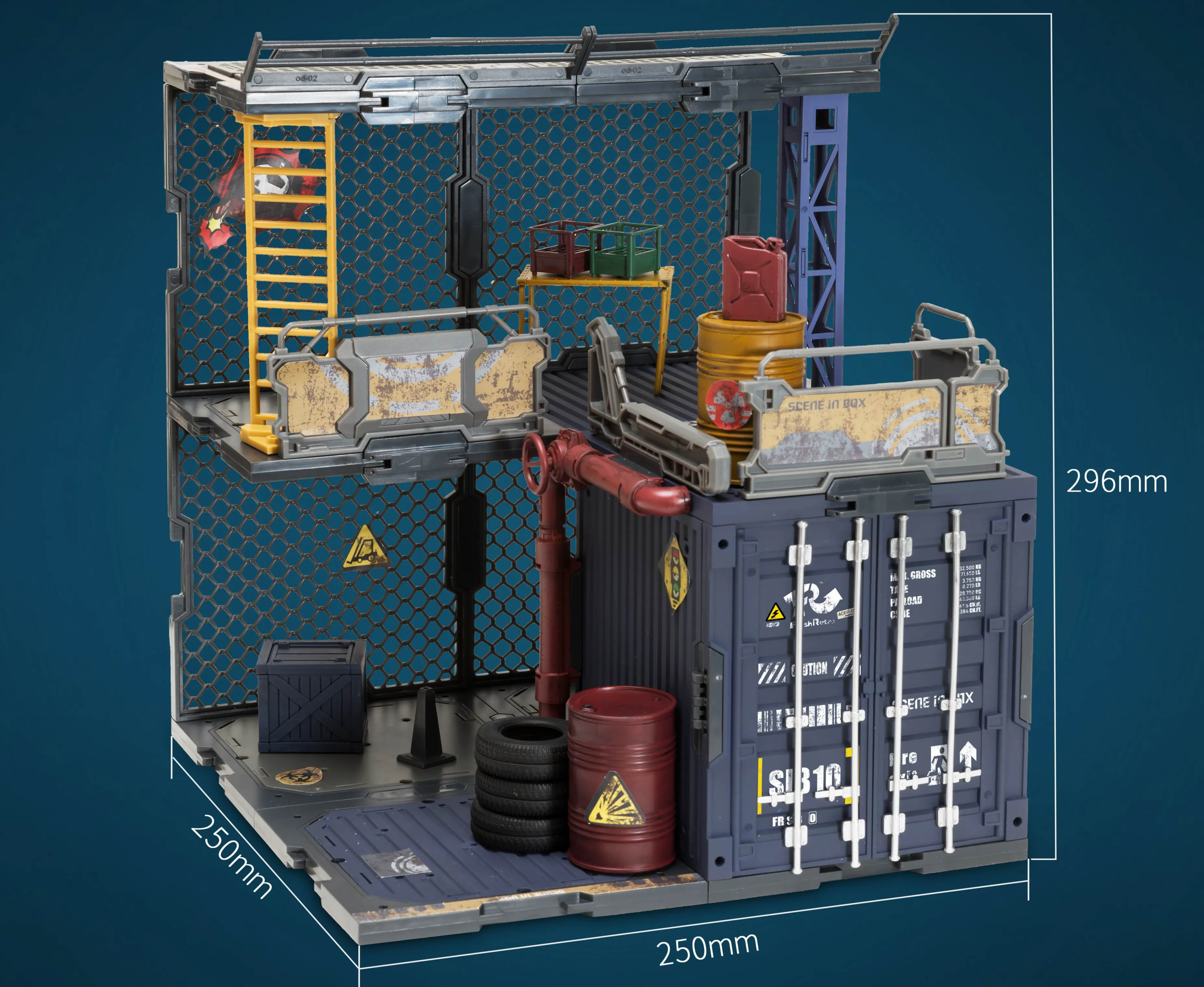 SIB-10 Container Warehouse Diorama Building Set | Scene in Box | Fresh Retro