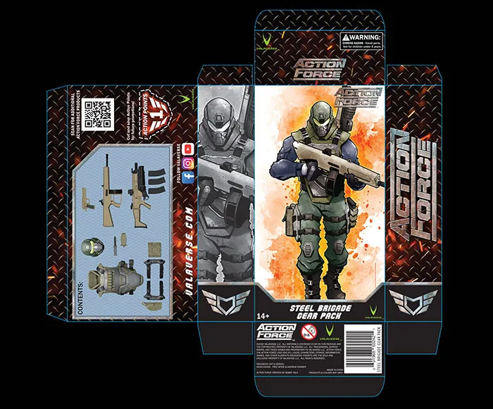 Steel Brigade Gear Pack 1/12 Scale | Action Force | Valaverse