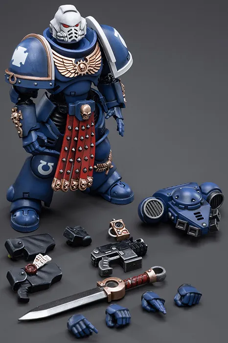 Ultramarines Primaris Assault Veteran Intercessor 1/18 Scale | Warhammer 40K | Joy Toy