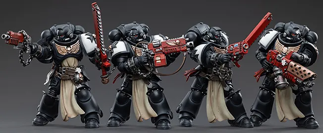 Black Templars Primaris Crusader Squad Set of 4 1/18 Scale | Warhammer 40K | Joy Toy