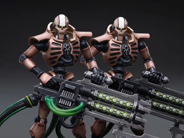 Necrons Szarekhan Dynasty lmmortal with Gauss Blaster 1/18 Scale Set of 2 | Warhammer 40K | Joy Toy