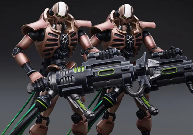 Necrons Szarekhan Dynasty Immortal with Tesla Carbine Set of 2 1/18 Scale | Warhammer 40K | Joy Toy