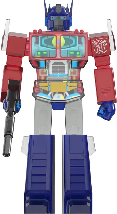 Optimus Prime Clear Red and Blue Version Super Cyborg | Transformers | Super 7