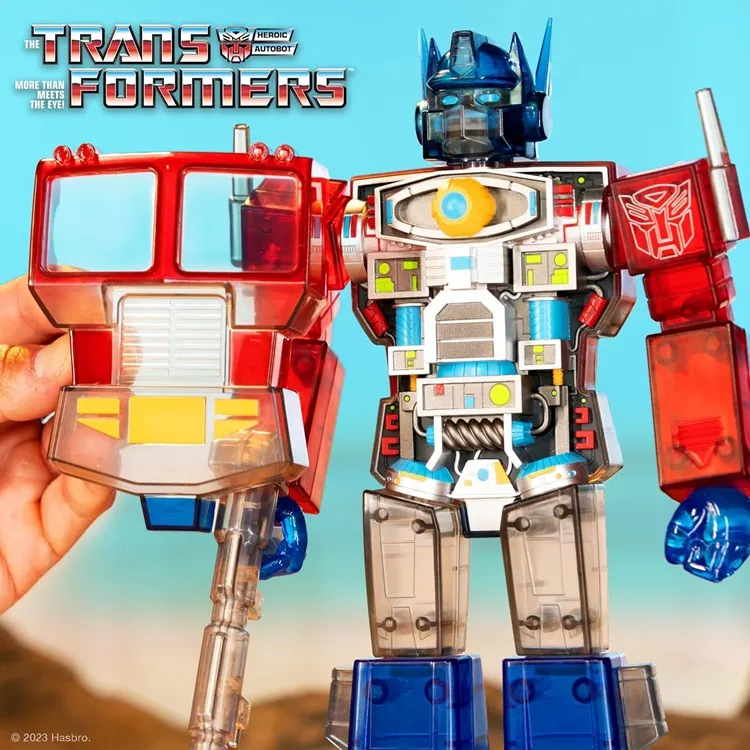 Optimus Prime Clear Red and Blue Version Super Cyborg | Transformers | Super 7