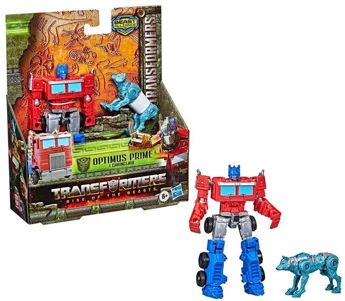 Optimus Prime and Chainclaw Beast Weaponizer 2-Pack | Beast Alliance | Transformers: Rise Of The Beasts