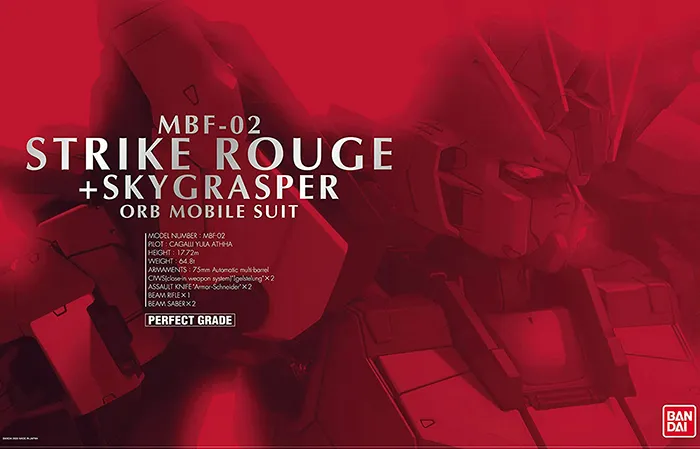 Strike Rouge and Skygrasper Perfect Grade 1/60 Scale Model Kit | Mobile Suit Gundam SEED | Bandai Tamashii Nations