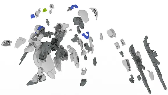 X-4+ (PDF-802) Armored Infantry 1/35 Scale Model Kit | POWER DoLLS 2 | PLUM