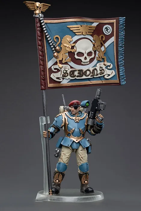 Astra Militarum Tempestus Scions Command Squad 55th Kappic Eagles Banner Bearer 1/18 Scale | Warhammer 40K | Joy Toy
