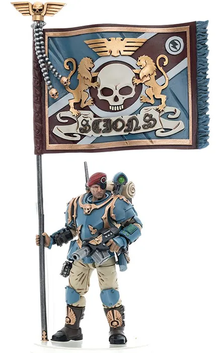 Astra Militarum Tempestus Scions Command Squad 55th Kappic Eagles Banner Bearer 1/18 Scale | Warhammer 40K | Joy Toy