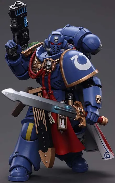 Ultramarines Primaris Captain with Power Sword and Plasma Pistol 1/18 Scale | Warhammer 40K | Joy Toy