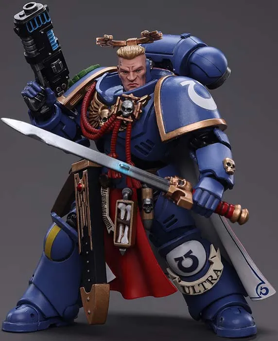 Ultramarines Primaris Captain with Power Sword and Plasma Pistol 1/18 Scale | Warhammer 40K | Joy Toy