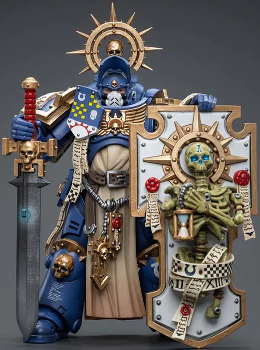 Ultramarines Primaris Captain with Relic Shield and Power Sword 1/18 Scale | Warhammer 40K | Joy Toy