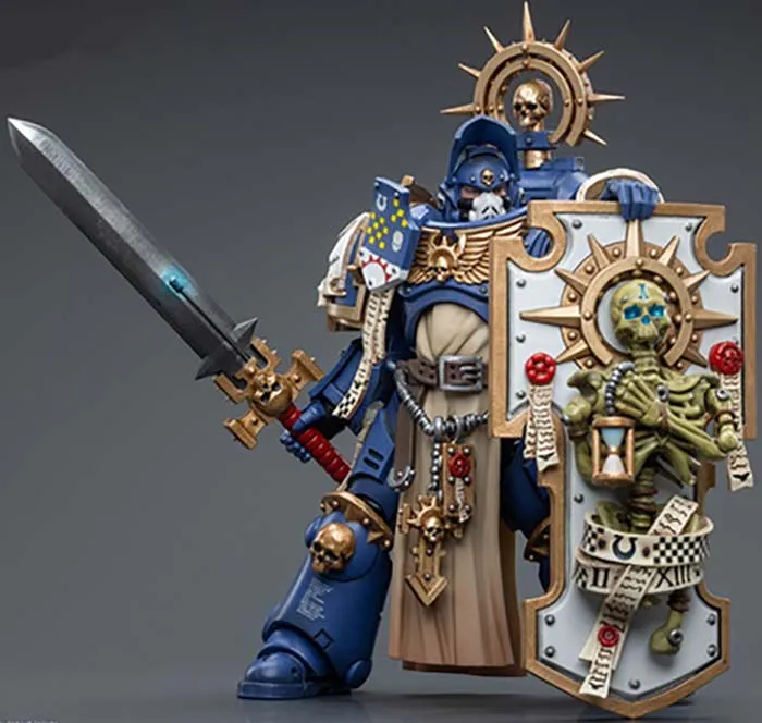 Ultramarines Primaris Captain with Relic Shield and Power Sword 1/18 Scale | Warhammer 40K | Joy Toy