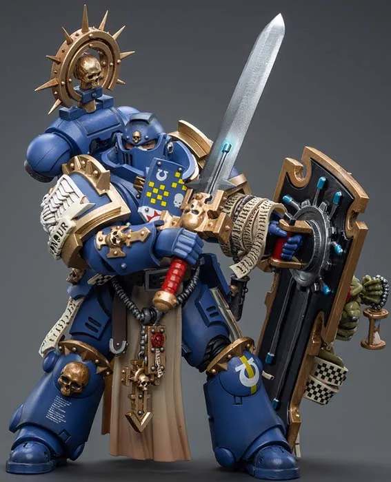 Ultramarines Primaris Captain with Relic Shield and Power Sword 1/18 Scale | Warhammer 40K | Joy Toy