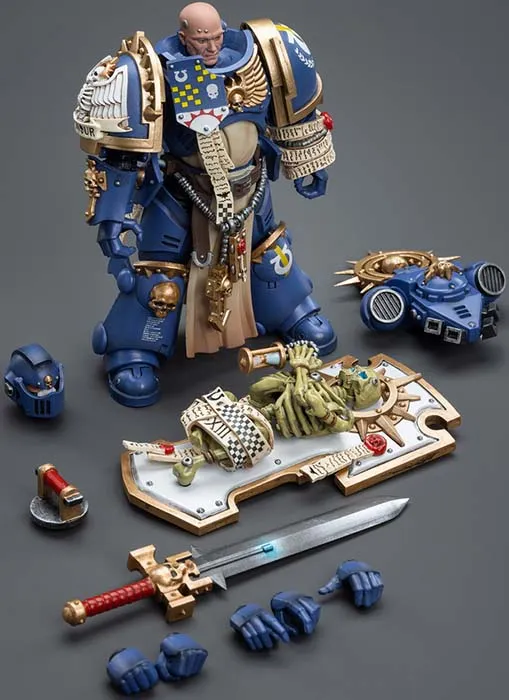 Ultramarines Primaris Captain with Relic Shield and Power Sword 1/18 Scale | Warhammer 40K | Joy Toy