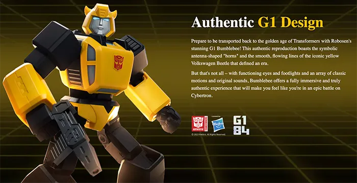 Bumblebee Performance Series | Robosen Transformers Robot