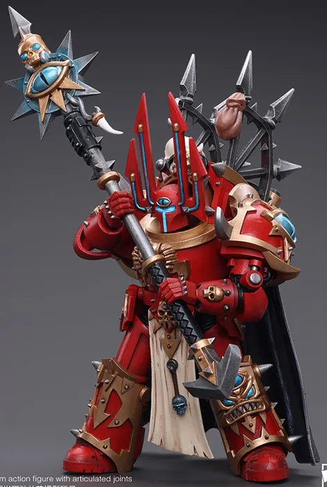 Chaos Space Marines Crimson Slaughter Sorcerer Lord in Terminator Armour 1/18 Scale | Warhammer 40K | Joy Toy 