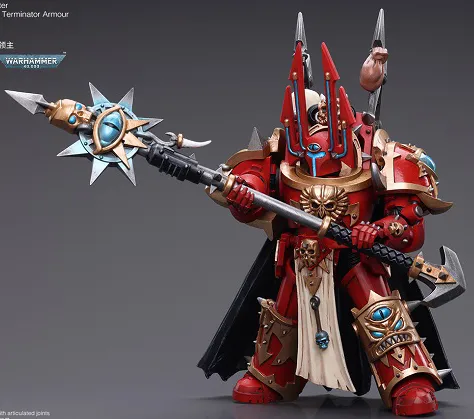 Chaos Space Marines Crimson Slaughter Sorcerer Lord in Terminator Armour 1/18 Scale | Warhammer 40K | Joy Toy 