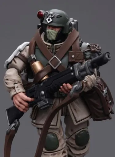 Astra Militarum Cadian Command Squad Veteran with Medi-Pack 1/18 Scale | Warhammer 40K | Joy Toy