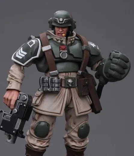 Astra Militarum Cadian Command Squad Veteran Sergeant with Power Fist 1/18 Scale | Warhammer 40K | Joy Toy