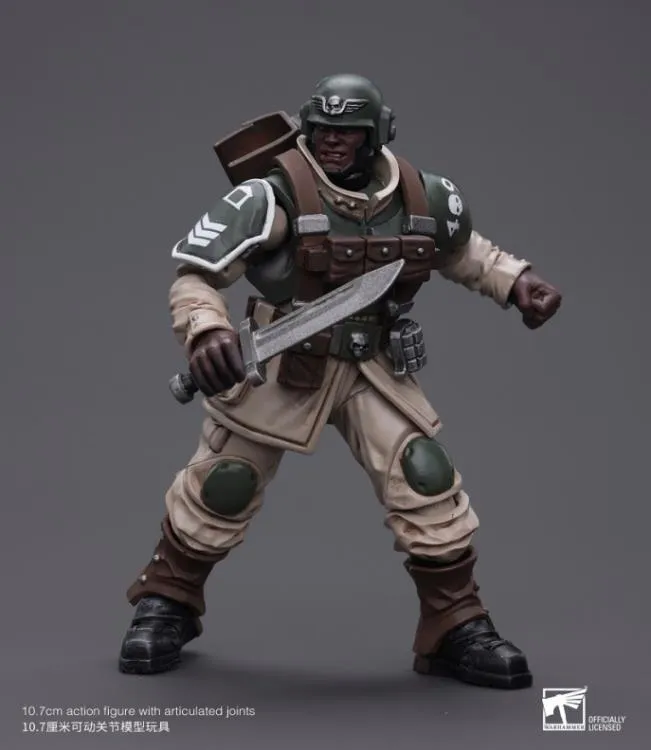 Astra Militarum Cadian Command Squad Veteran with Regimental Standard 1/18 Scale | Warhammer 40K | Joy Toy
